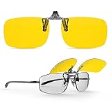 Goiteia Polarisierte Clip-on Nachtfahrbrille, Blendfreie Brille für Männer und Frauen...