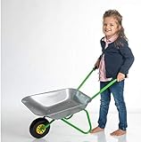 OA Rolly Toys Metallschubkarre silber/grün Kinderschubkarre (für Kinder ab 2 Jahre,...