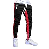 Herren Jogginghose Reißverschlusstaschen - Trainingshose Herren Entspannte Freizeithose...