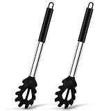Spaghettilöffel, Joyfair 2 Stück Silikon Nudellöffel Set, Hitzebeständig 33...