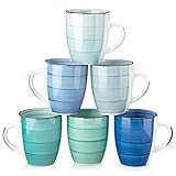 vancasso Kaffeetassen Steingut, BONITA 6-teiliges Tassen Set, 350ml Kaffeebecher...
