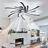 YFHKWJ Deckenventilator Mit Licht Und Fernbedienung Leise LED Dimmbar Moderne Licht Mit...