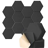 12 Stück Hexagon Selbstklebende Akustikplatten—Schallabsorbierende Baumwolle...