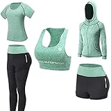 JULY'S SONG Yoga Kleidung Anzug 5er-Set Trainingsanzug Laufbekleidung Gym Fitness Kleidung...