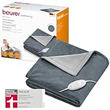 Beurer HD 75 Dark Grey Heizdecke, kuschelig weiche Wärmezudecke, 6 Temperaturstufen,...