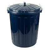 HRB Maxitonne 50 Liter blau, Tonne aus stabilem Hartplastik, abnehmbarer Deckel...