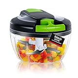 Zwiebelschneider, 520 ml Zwiebelschneider mit Seilzug, Gemüseschneider manuell...