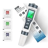 Nekano PH Messgerät Pool Thermometer pH Wert TDS EC Temperatur 4 in 1 Pool...