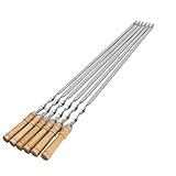 Grillspieße mit Holzgriff Grillspieße lang Grillspieße aus Edelstahl 55cm...