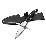 QWORK®1 Stück Austernmesser, austernmesser mit Lederscheide, Edelstahlklinge...