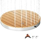 Outsunny Bodendusche Gartendusche mit einstellbar Fußrad Aluminium Aussendusche...