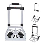 Voluker Alu Sackkarre faltbar, Traglast 100 kg, 2 Räder, mit Teleskopgriff aus...