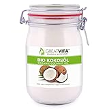 GreatVita Bio Kokosöl, nativ & kaltgepresst, 1000 ml im Bügelglas zum Kochen &...