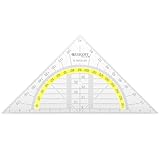 Westcott E-10132 00 Geometriedreieck Kunststoff bruchsicher, 14 cm, transparent