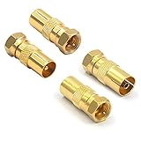 VCE 4 Stück Sat Antenne Adapter F Stecker auf IEC Stecker und F Stecker auf IEC...