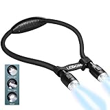 LEDGLE Halslampe LED Leselampe Buchlampe Wiederaufladbar, 6-Stufe Helligkeit, Tragbare und...