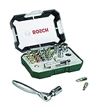 Bosch 26tlg. Schrauberbit- und Ratschen-Set (Extra harte Qualität, mit Adapter,...