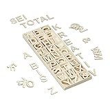 Relaxdays Holzbuchstaben Set, 162 TLG, Großbuchstaben A-Z, &-Zeichen, 3 cm, kleine...