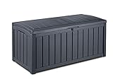 Keter Glenwood Kissenbox, Auflagenbox, 390 Liter Volumen, Wasserdicht, Graphit,...