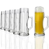 Stölzle Oberglas Bierkrug Premium ribbed / 6er Set Bierkrüge 0,3 Liter/Stabiler Bier...