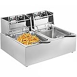 5000 W kommerzielle Fritteuse, 12 l große elektrische Arbeitsplatte aus Edelstahl,...