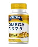 VITAL PRIME Omega 3 6 7 9 2800MG 90 Perlen Angereichert mit Leinöl, Nachtkerzenöl,...