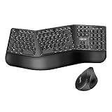 LogiLink Ergonomisches Funk-Tastatur-Maus-Set mit geteilter Tastatur (mit 13 Multimedia...