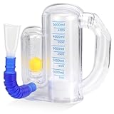 Raxfekro Atemtrainer Lungentrainer, 5000MLAtemtrainer mit kugelförmigem Flow-Indikator...