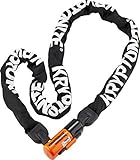 Kryptonite Evolution Series 4 1016 Integrierte Kettenschloss, Schwarz/Orange, 160 cm