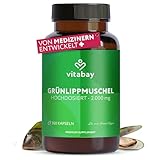 Vitabay Grünlippmuschelextrakt 2000mg Hochdosiert - 300 Grünlippmuschel Kapseln mit...