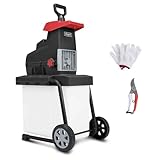 Scheppach GS60 Elektro Gartenhäcksler + Fahrvorrichtung - 2in1 Leisehäcksler | 2800W...