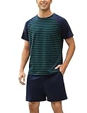 Bresdk Pyjama Herren Kurz Baumwolle Kurzarm Hausanzug Sommer Nachtwäsche Männer M1443...