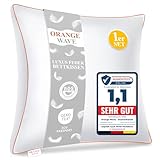 Orange Wave Daunenkissen 80x80cm Federkissen - Kopfkissen 80x80 1er Kissen...