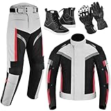 Vaster Moto Herren-Motorradanzug Jacke Motorradhose Reitschuhe Schuhe Wasserdichte...