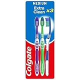 Colgate Zahnbürste Extra Clean, 3 Stück – Handzahnbürste mit mittelharten Borsten...