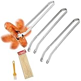 Zange Zum Wenden Von BBQ-Würstchen, Grillzange Drehbar, Würstchen Wendezange,...