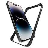 Arktis Hülle kompatibel mit iPhone 14 Pro, AirZero Alu Bumper Rahmen - Schwarz kabelloses...