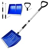 Qcdou Schneeschaufel, Aluminium-Stiel und D-Griff, Ergonomischer Griff,...