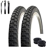 2 x VEE Rubber V024 18' Fahrradreifen Schwarz 47-355 (18 x 1.75) + 2 x passende Schläuche...