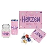 Herz & Heim® Frauen-Geschenk - Von Herzen - mit Secco, Pralinen und Duftkerze