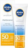 NIVEA SUN UV Gesicht Mattierender Sonnenschutz LSF 50 (50 ml), nicht fettende Sonnencreme...