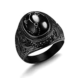 Dochais Tolles Geschenk für Männer,Schmuck Herren-Ring aus Edelstahl,Ring Schwarz Herren...