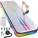 ROMELANDS Turnmatte Aufblasbar, 3M Trainingsmatte mit Luftpumpe, 10 cm hoch...