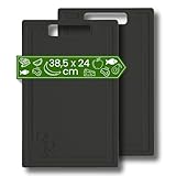 Schneidebrett Kunststoff (2er Set - 38,5 x 24 cm Groß - Schwarz) -...