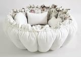 2in1 Spielmatte/Babynest Weiß Rosen