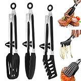 MHwan Küchenzange, 3 Stück 27cm Grillzange Edelstahl mit Ständer, die den...