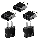 KingYH 5 Stück Reisestecker Adapterstecker EU to US Adapter Reiseadapter 2 Pin für...
