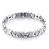 JewelryWe Schmuck Edelstahl Armband Magnetarmband Liebe Herz Link Gesundheit Magnet...