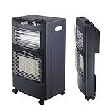 Gas Bullet ® 4200 Watt Gasheizung/Stromheizung Hybrid inkl. Gasdruckregler-Set | drinnen...