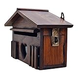 LOVIVER Vintage Briefkasten aus Holz, Vorschlagsbox Postkasten Abschließbar...